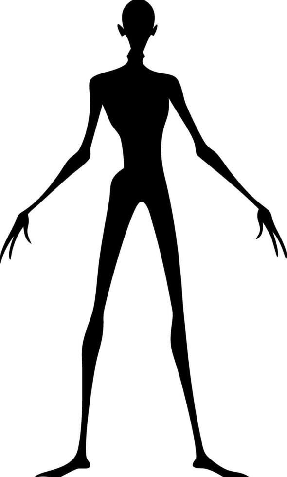 Spooky Tall Humanoid Figure Silhouette for Halloween Design and Art Projects vector