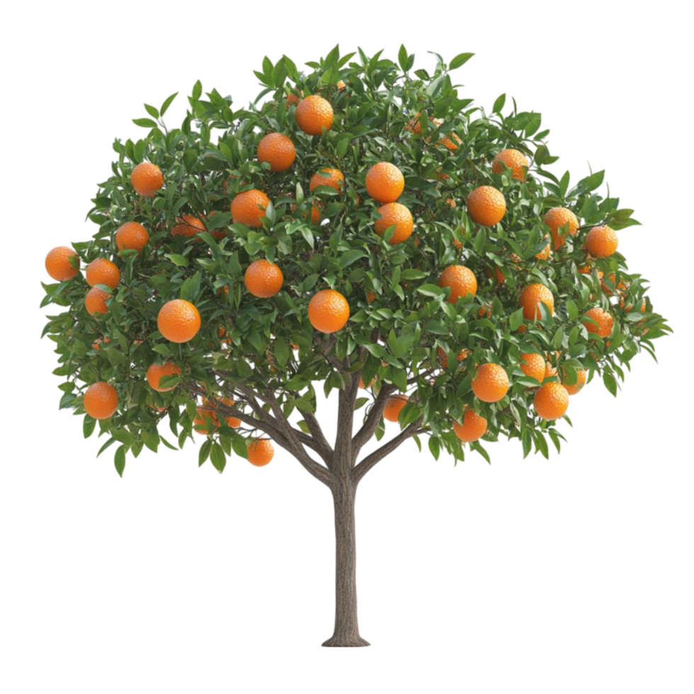 Orange Tree with Fruit on Transparent Background png