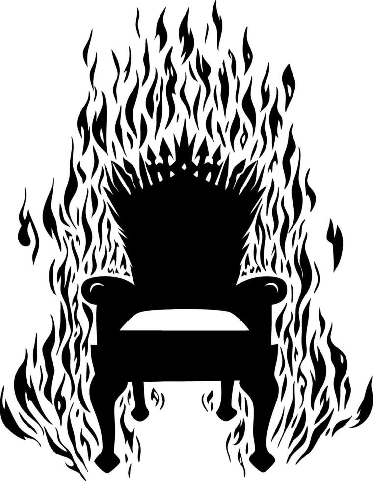 Fiery Throne Illustration for Tattoo and Graphic Design vector