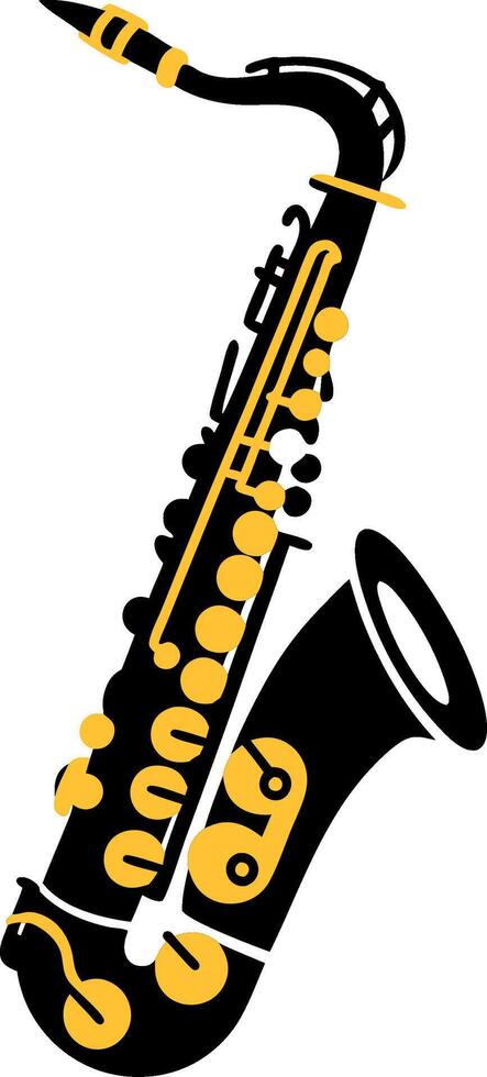 Illustration of Classic Black and Gold Saxophone for Music Designs and Art Projects vector