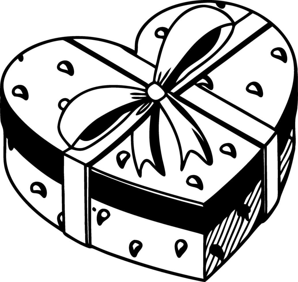 Heart Shaped Gift Box with Ribbon Design for Holiday Decoration vector