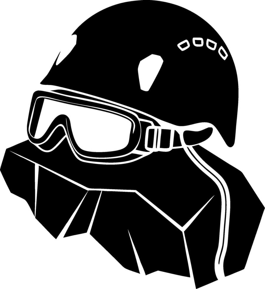 Tactical Helmet and Goggles Graphic for Protective Equipment Design vector