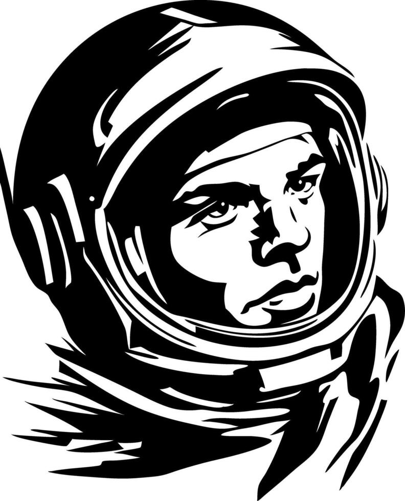 Astronaut Portrait Illustration Space Exploration Concept Art vector