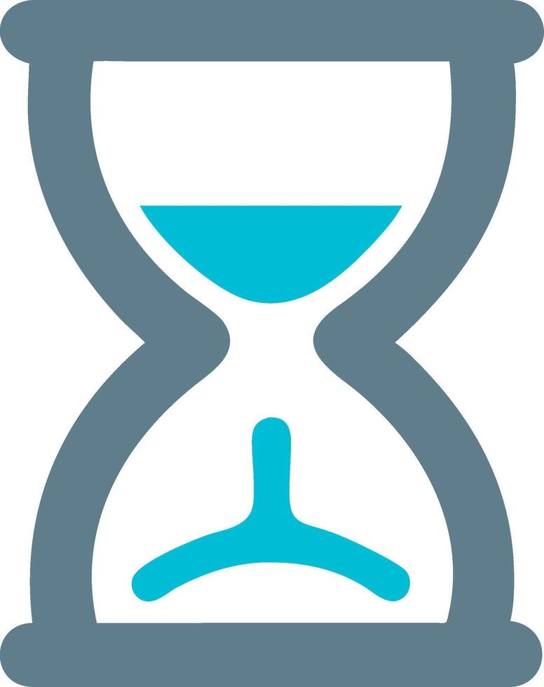 Blue Gray Hourglass Symbolizing Time Management and Patience on Design vector