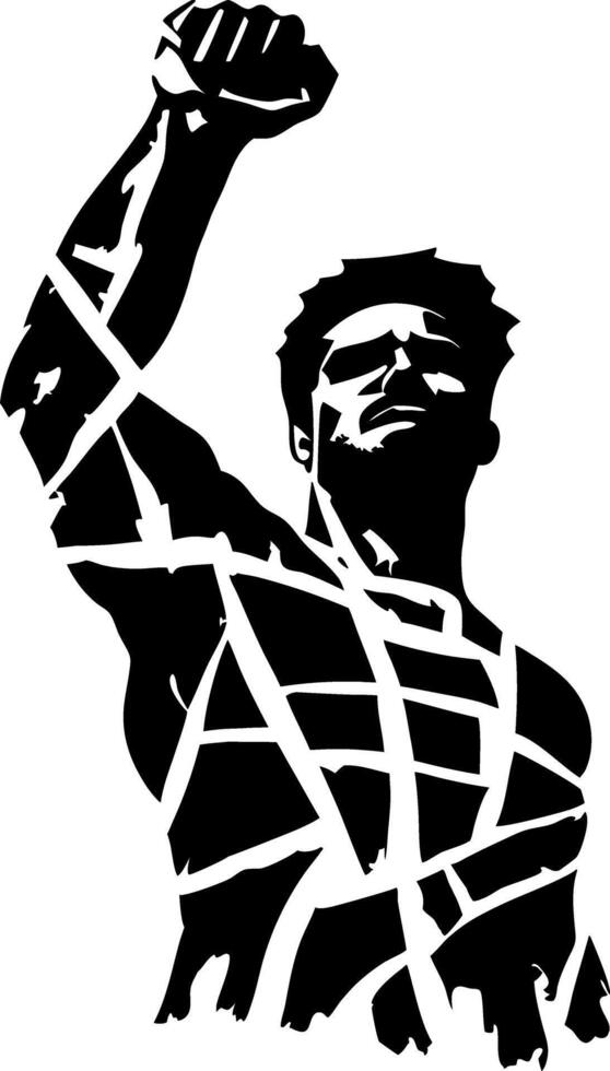 Powerful Fist Raised Human Silhouette Art for Inspirational Designs vector