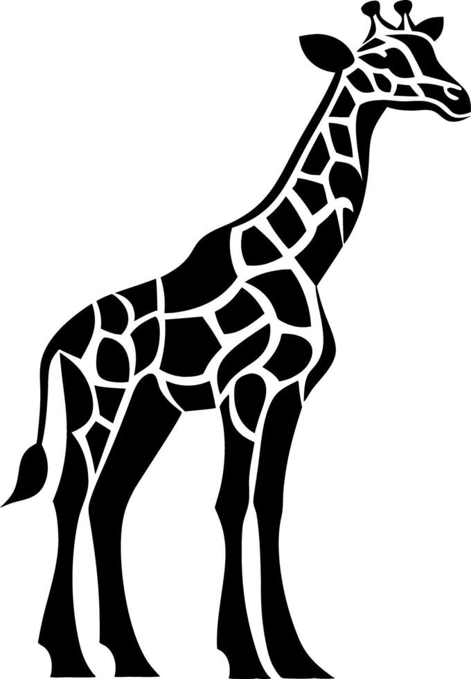 Black Silhouette Giraffe Illustration Art for Design Projects vector