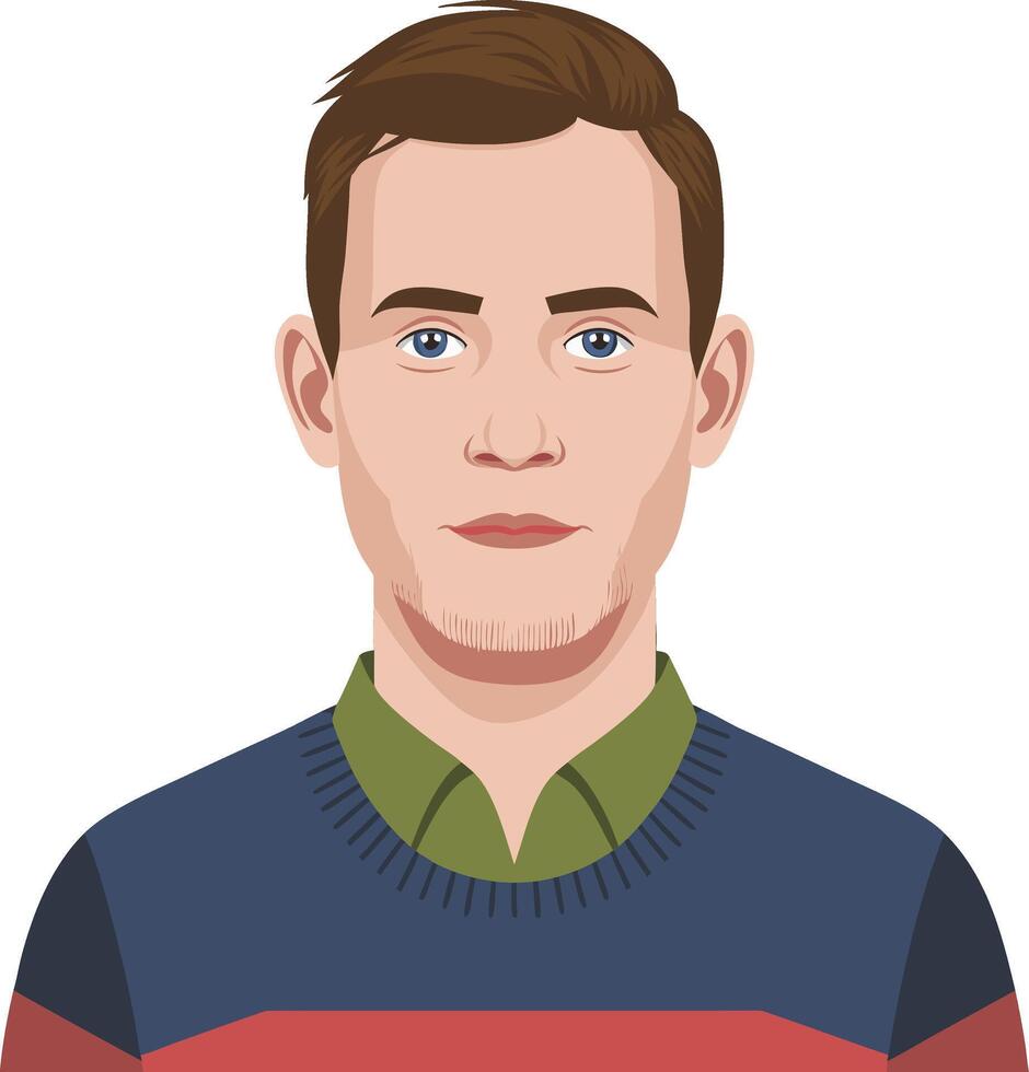 Male Avatar Illustration for Profile or Projects vector