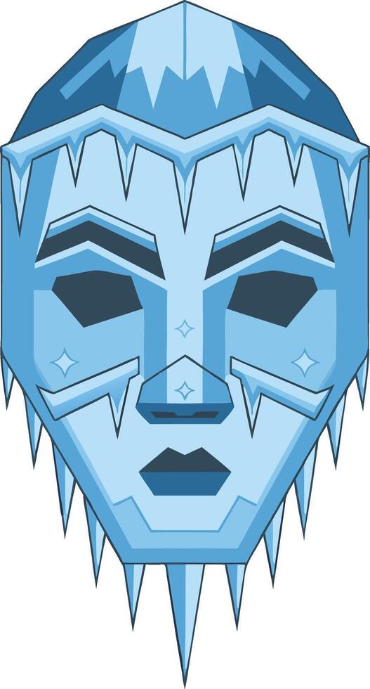 Ice Themed Geometric Mask Design for Decoration and vector