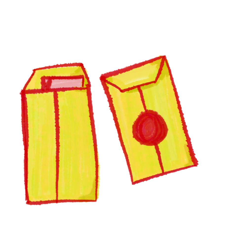 Hand-Drawn Yellow Juice Boxes Angpao png