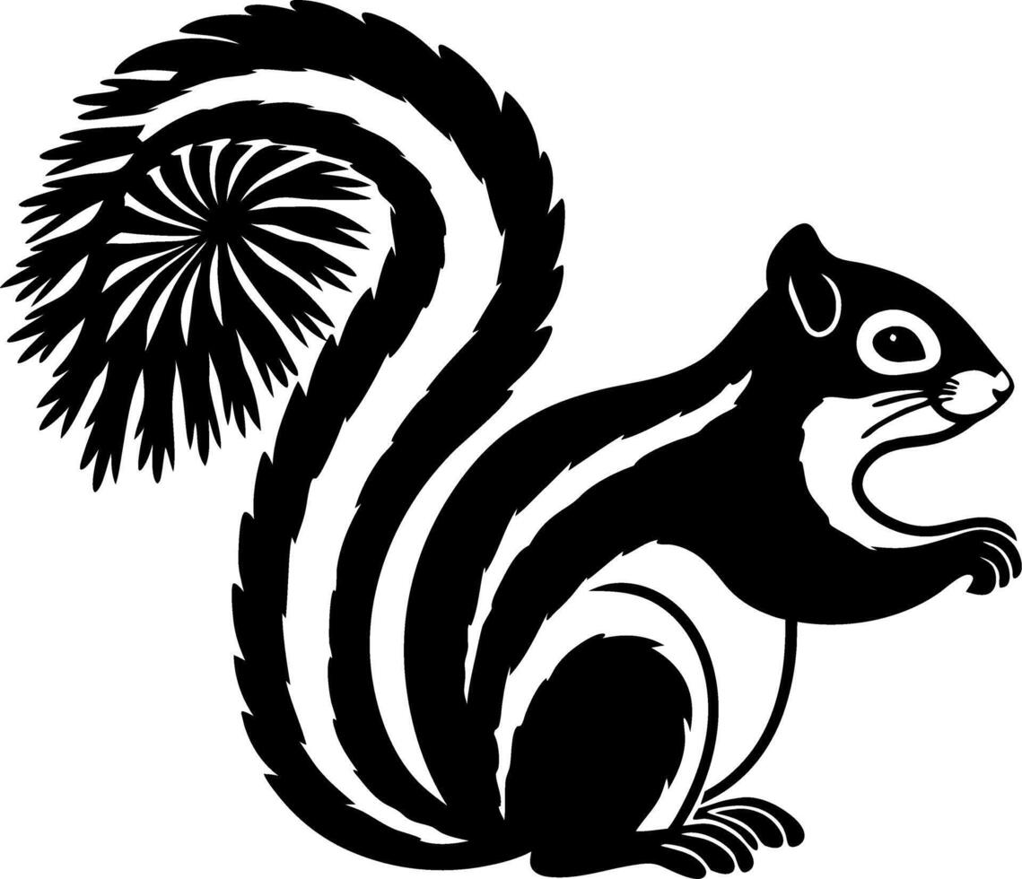Stylized Squirrel Silhouette Art for Tattoo and Design vector