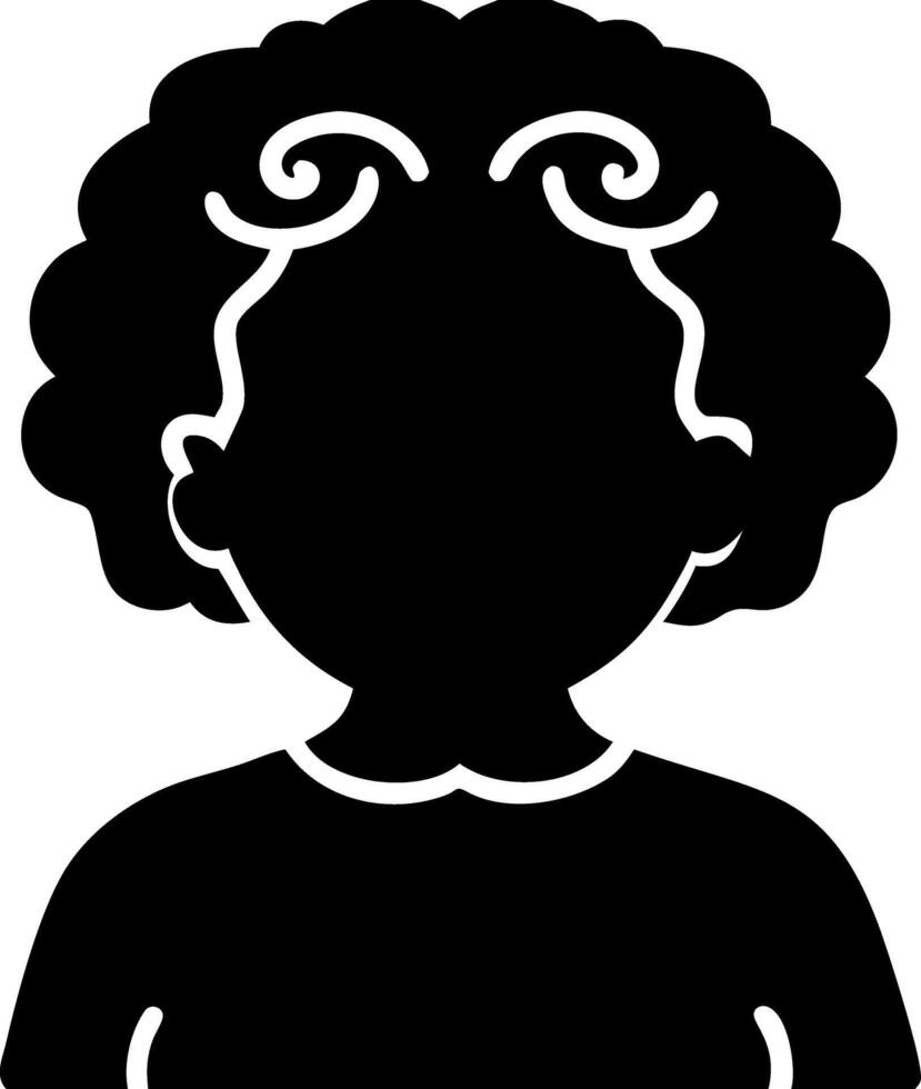 Silhouette Curly Hair Woman for Profile and Avatar Use vector