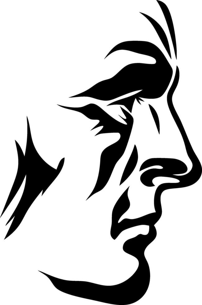 Profile Silhouette of Tribal Style Face Art Design for Tattoo and Decor vector