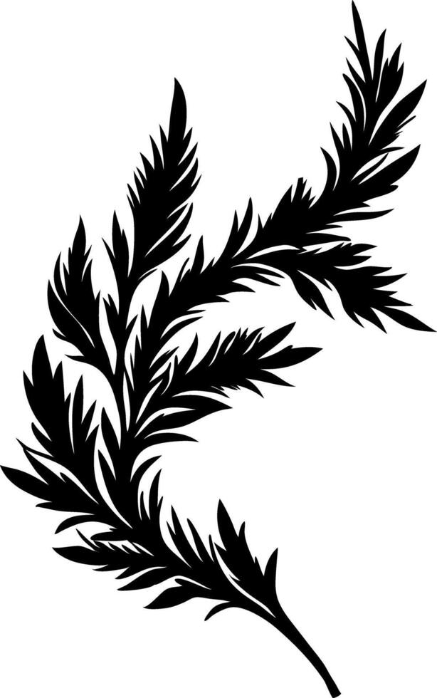 Ornamental Leaf Silhouette Design for Tattoo or Print Decoration vector