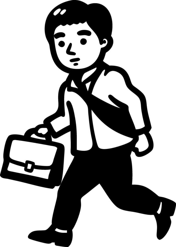 Business Person Running with Briefcase Illustration vector