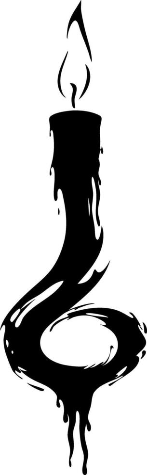 Silhouette Dripping Candle Flame Art for Creative Design Concepts vector