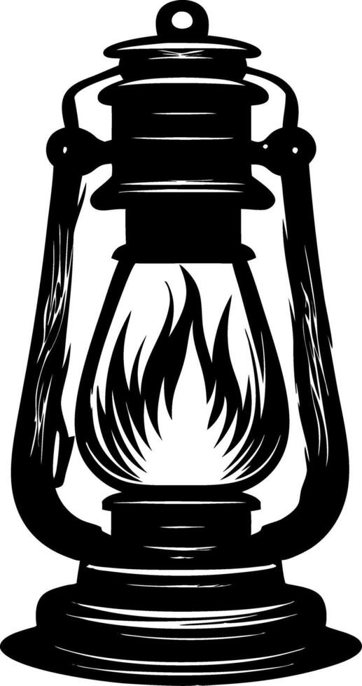 Antique Lantern Silhouette for Vintage Decor and Graphic Design vector