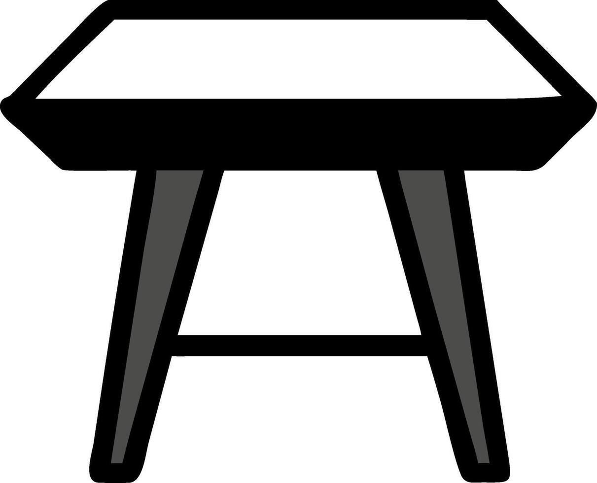 Simple Modern Black Table Illustration for Furniture Design and Decor Projects vector