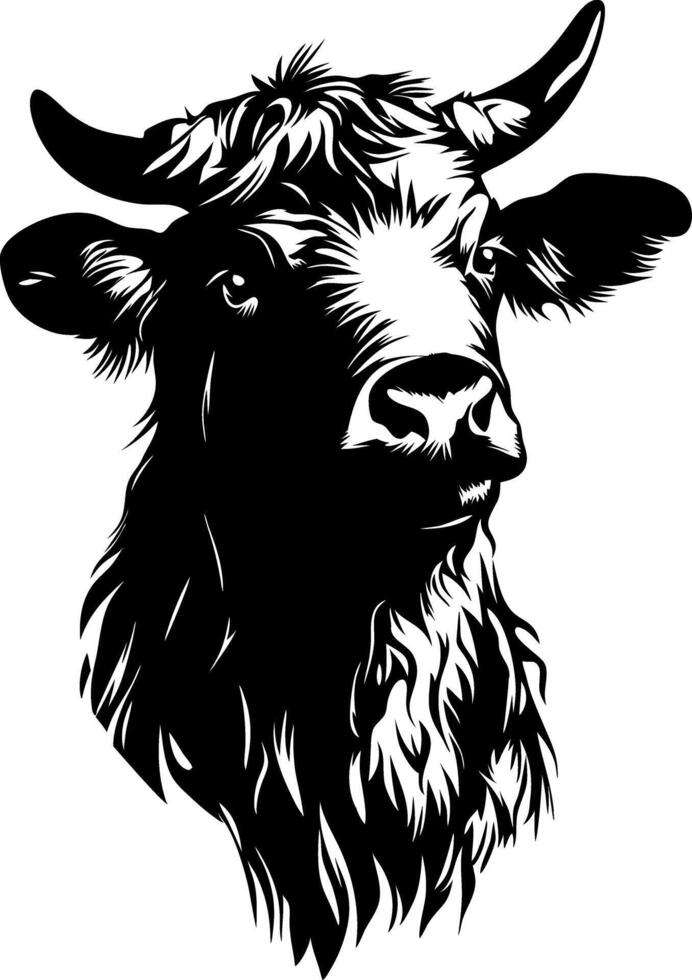 Black Bull Head Art Design for Tattoo and Logo vector