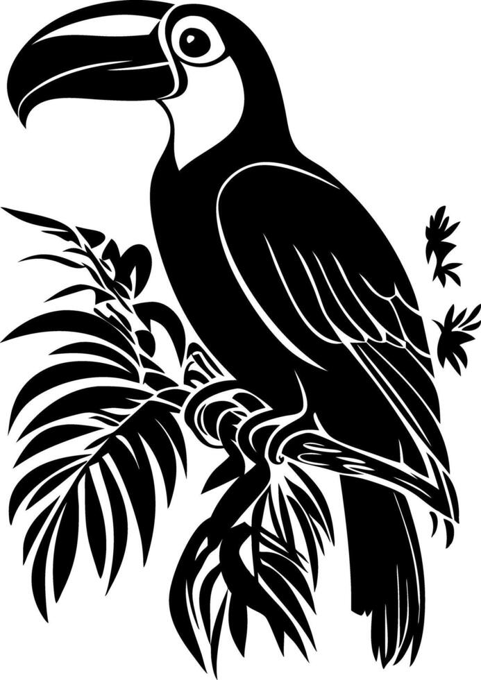 Tropical Toucan Silhouette Art for Creative Design and Decor vector