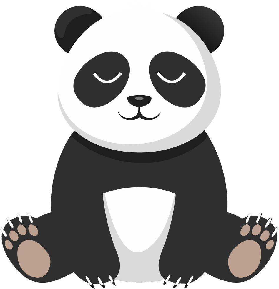 Cute Meditating Panda Illustration for Zen and Relaxation Themes vector