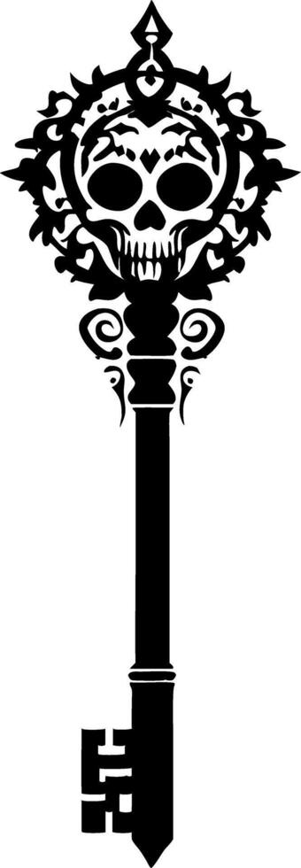 Gothic Skull Key Art for Tattoos and Design Projects vector