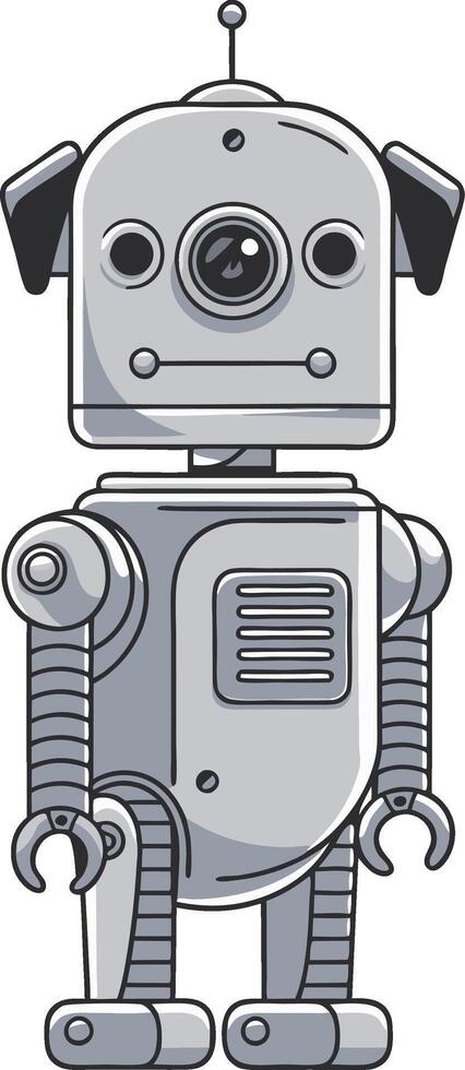 Retro Futuristic Robot Character Design for Tech Illustrations and Creative Projects vector