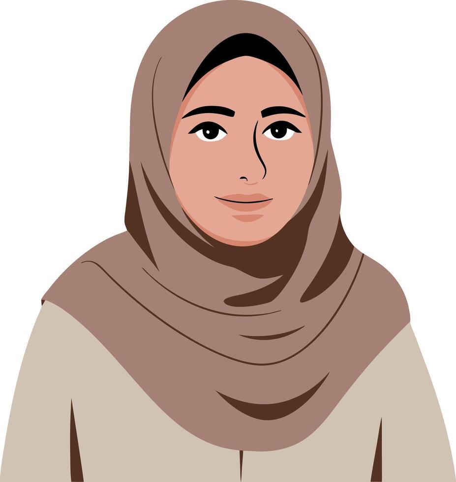 Hijab Woman Illustration for Graphic Design and Cultural Projects vector