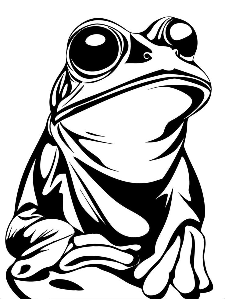Bold Frog Tattoo Art for Coloring Book and Design Projects vector