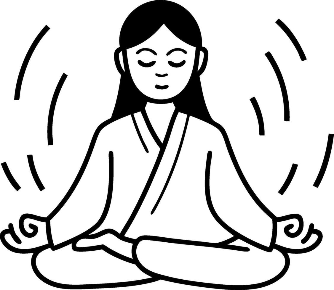 Tranquil Meditation Pose for Relaxation and Mindfulness vector