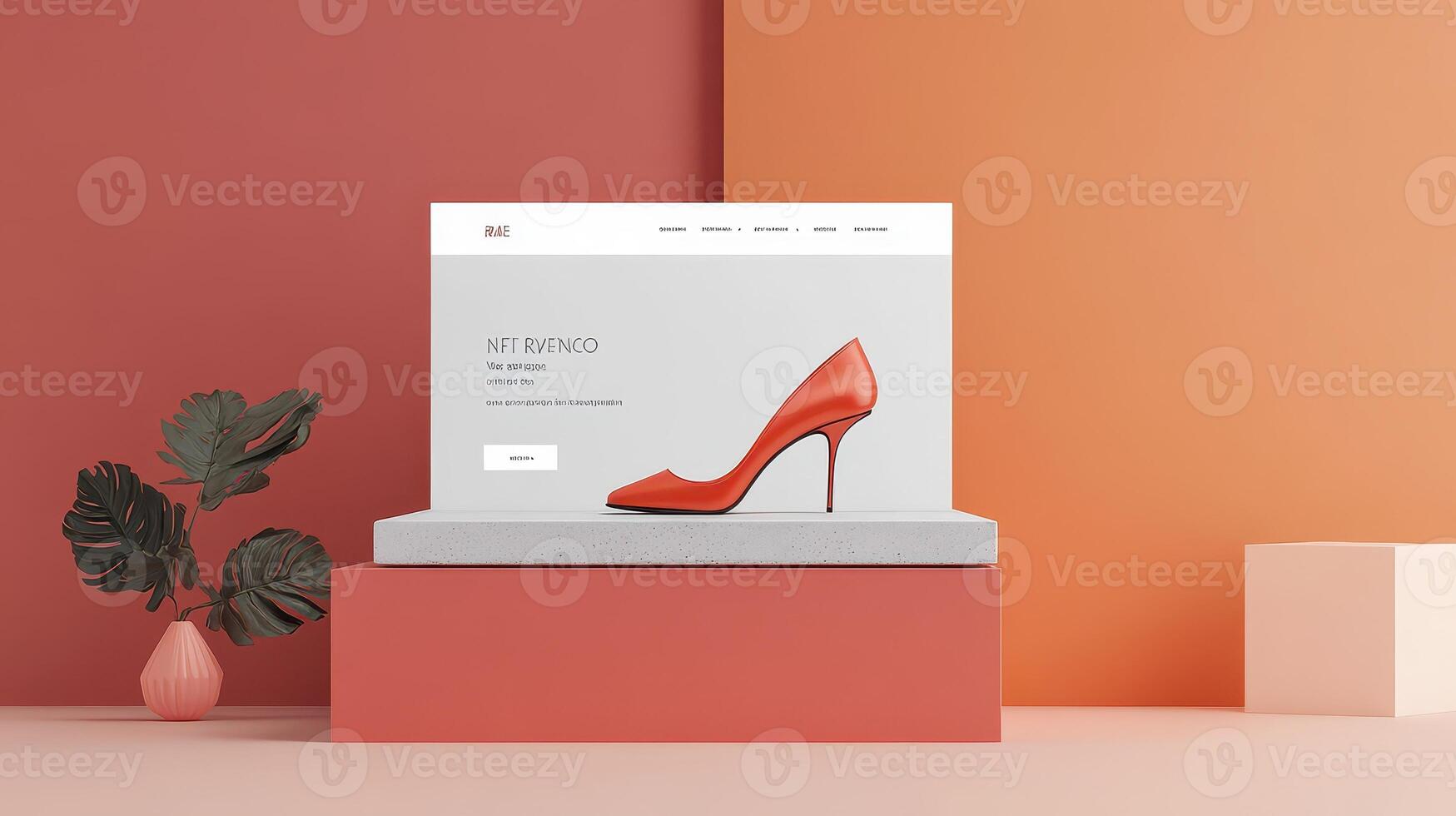 A shoe box with a red high heel shoe on top photo