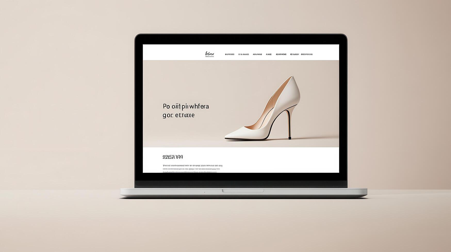 A laptop with a shoe website on it photo