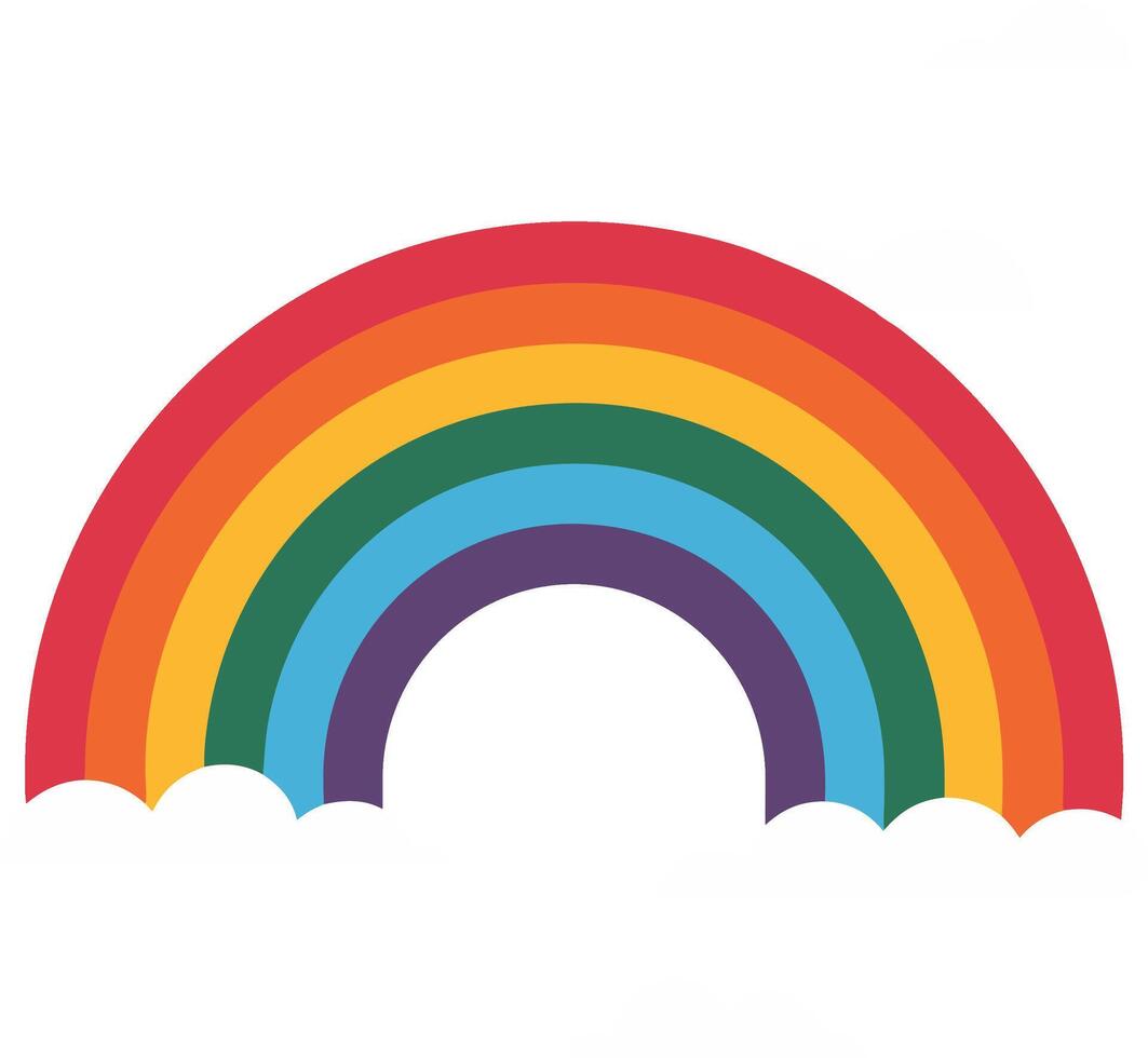Colorful Rainbow and Clouds Illustration for and Design vector