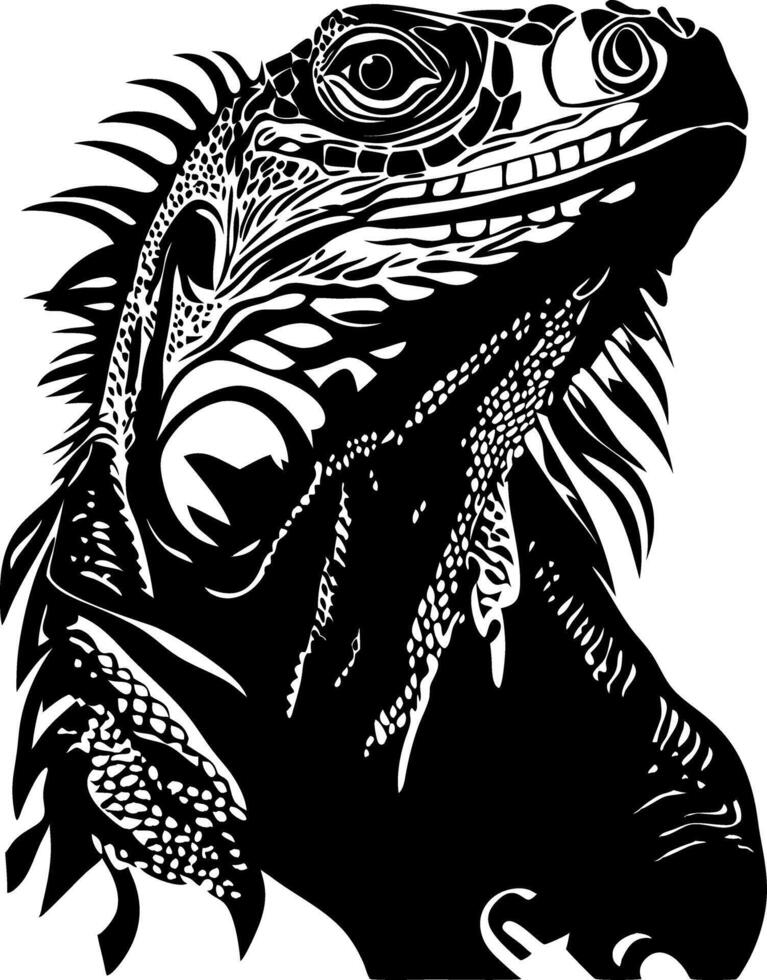Intricate Iguana Illustration Lizard Art for Tattoo and Design vector