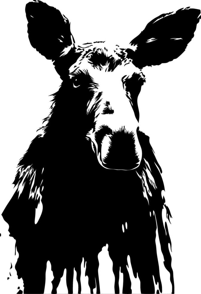 Moose Silhouette Art Illustration for Tattoos and Design vector