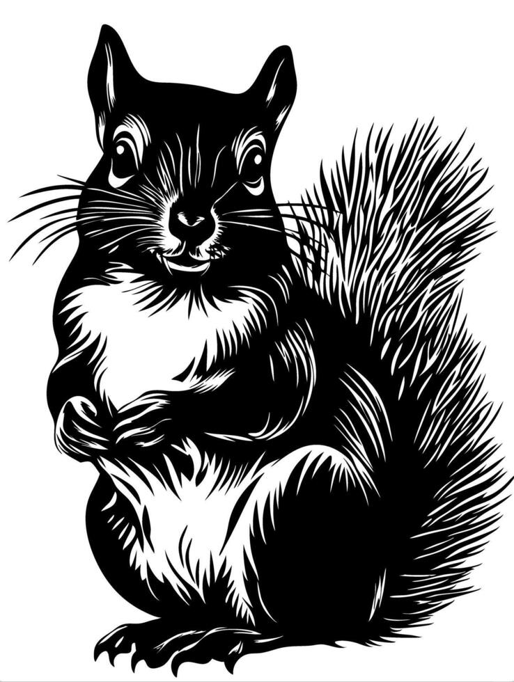 Intricate Squirrel Illustration for Art and Design Projects vector