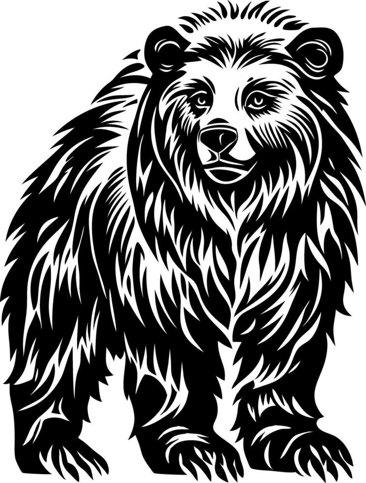 Intricate Bear Silhouette Art for Tattoos and Decorative Design vector