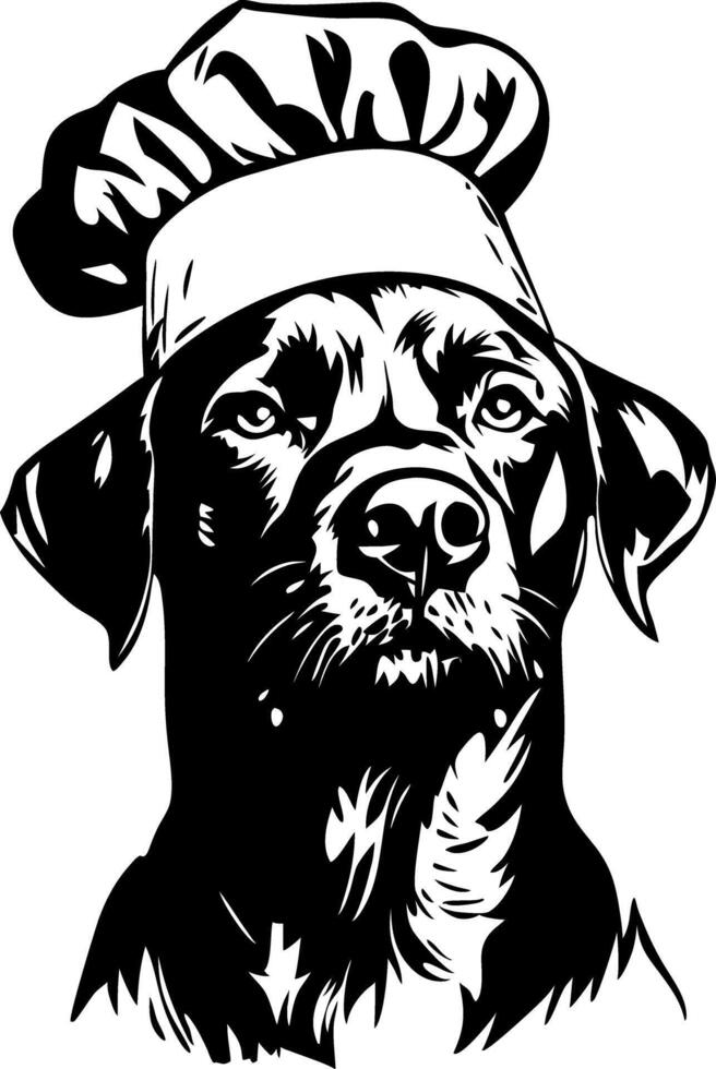 Dog Chef Illustration Stylish Portrait for Culinary Themes vector