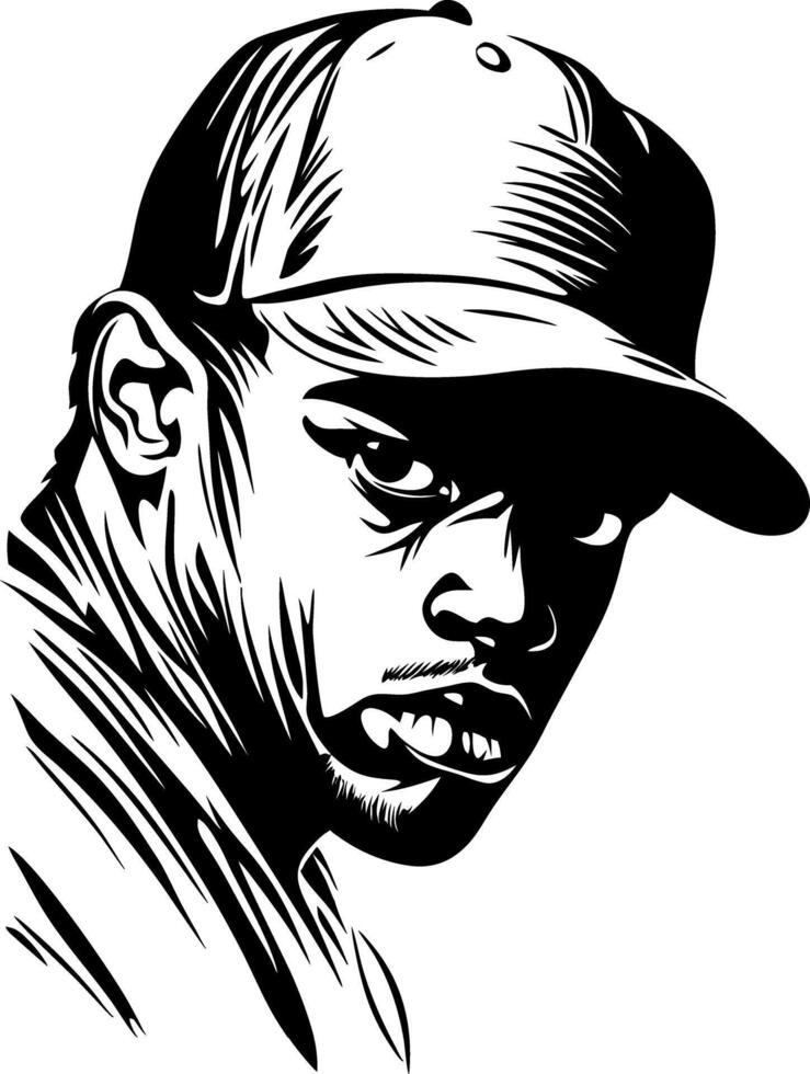 Bold Illustration of Man in Baseball Cap for Artistic Design Use vector