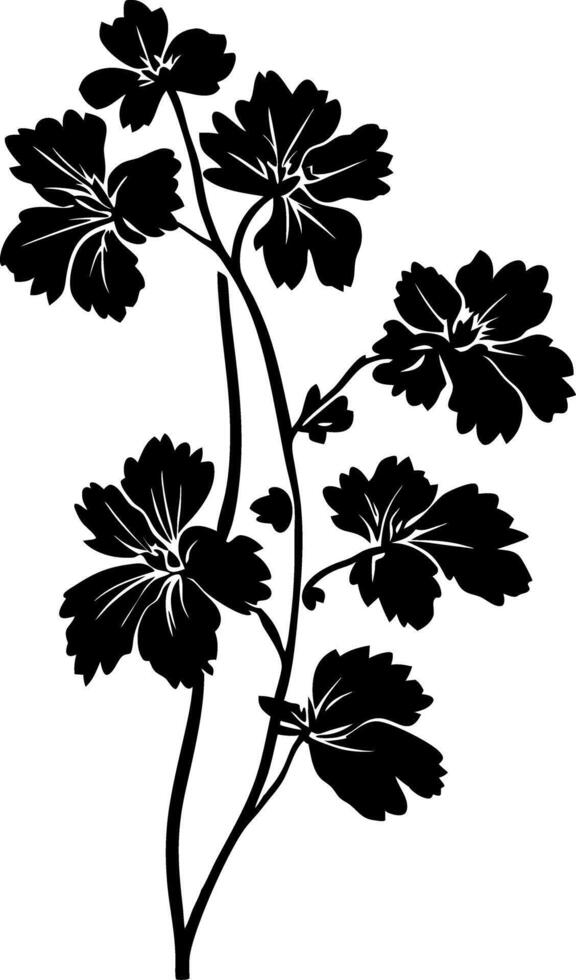 Floral Silhouette Art Botanical Illustration for Decorative Design vector
