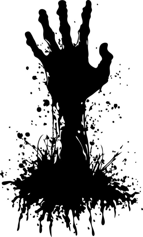 Grunge Zombie Hand Rising from Ground Illustration vector