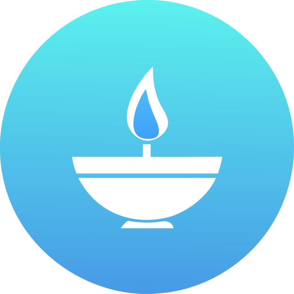 Blue Gradient Candle Flame for Meditation and Relaxation Design vector