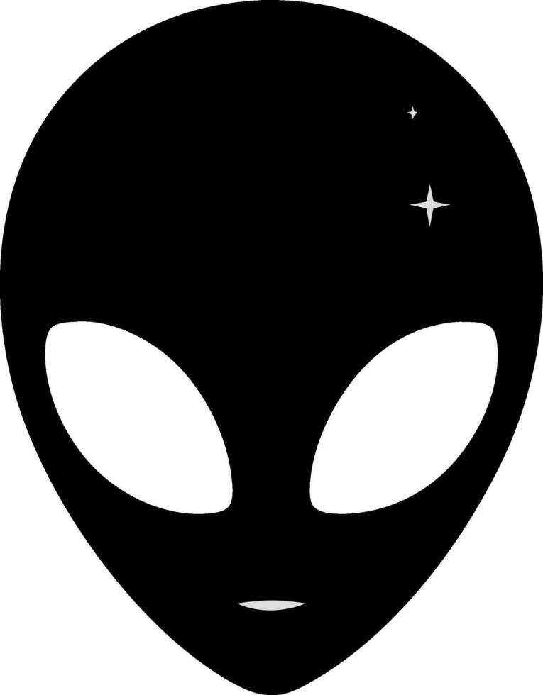 Alien Head Silhouette for Sci-Fi and Futuristic Designs vector