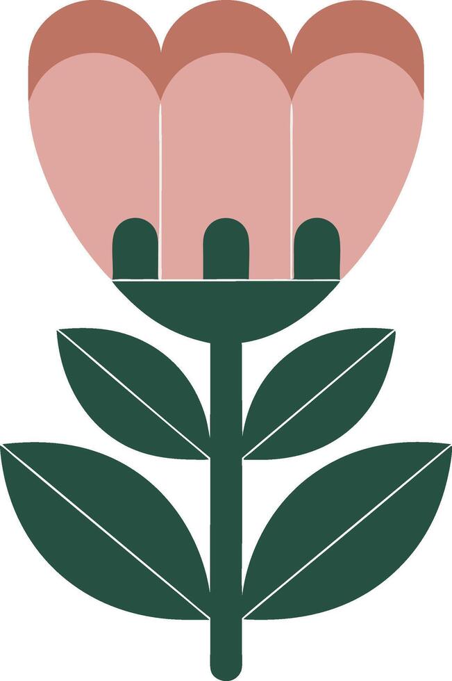Colorful Minimalist Flower Illustration for Design Projects and Crafts vector