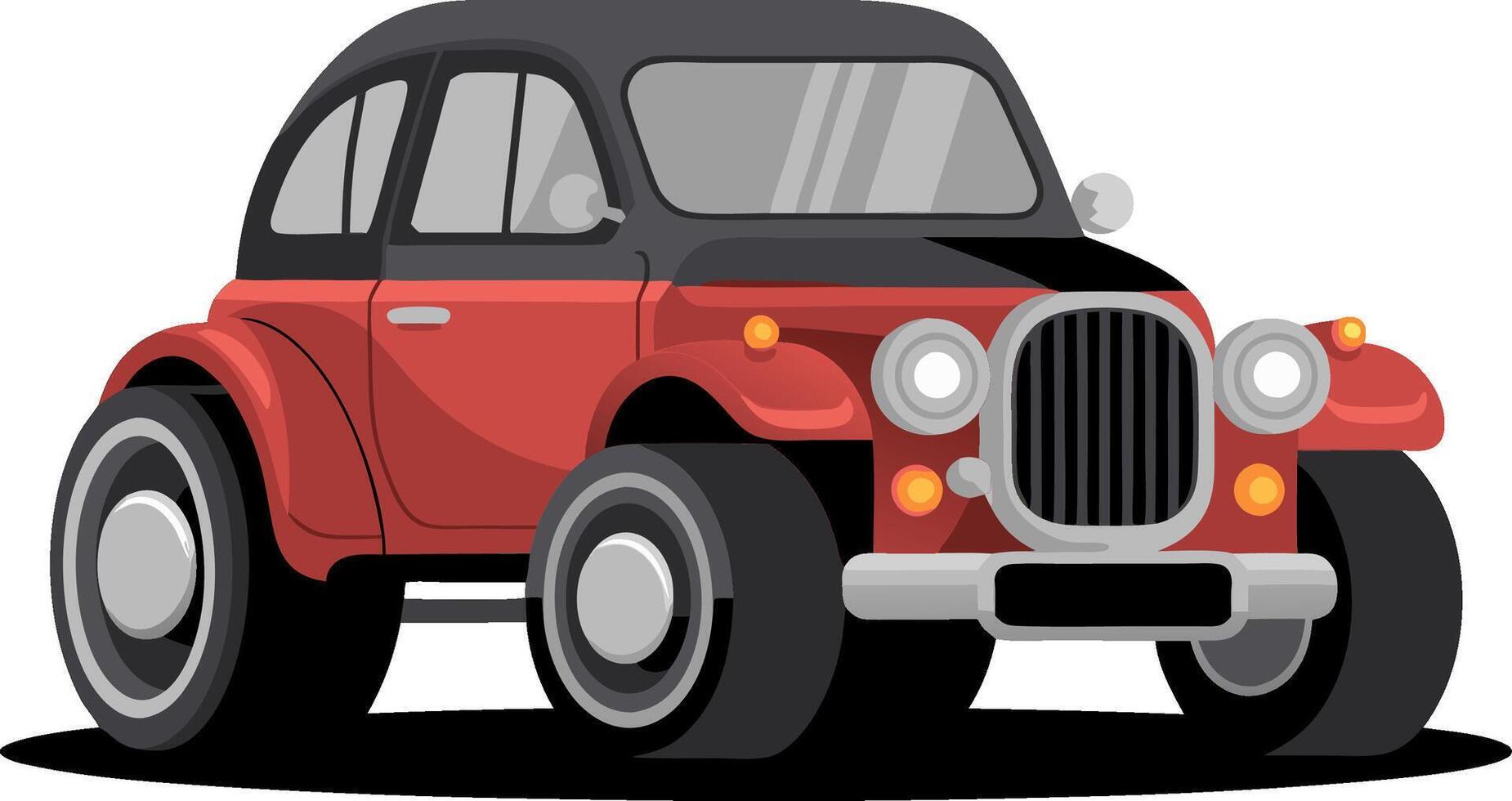 Vintage Red Car Illustration for Design Projects and Retro Themes vector