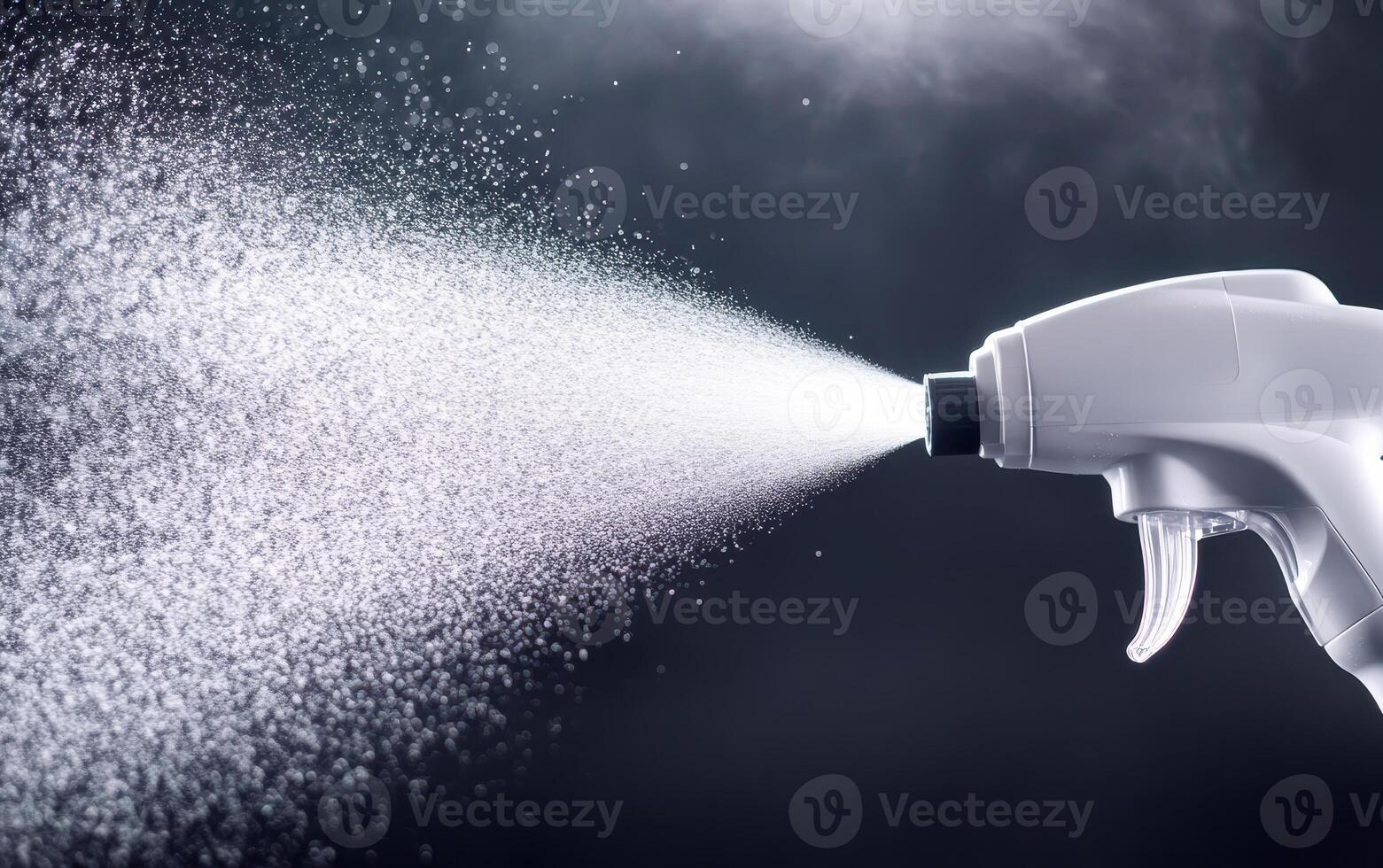 disinfectant fogger sprays fine mist, creating cloud of disinfectant in air, showcasing its effectiveness in sanitizing spaces photo