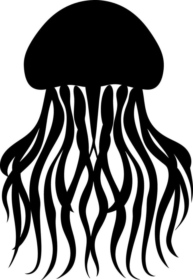 Abstract Black Jellyfish Silhouette Perfect for Tattoos and Creative Design Projects vector