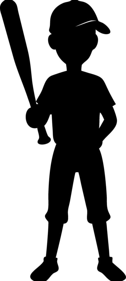 Baseball Player Silhouette Illustration for Sports Design and Artwork vector