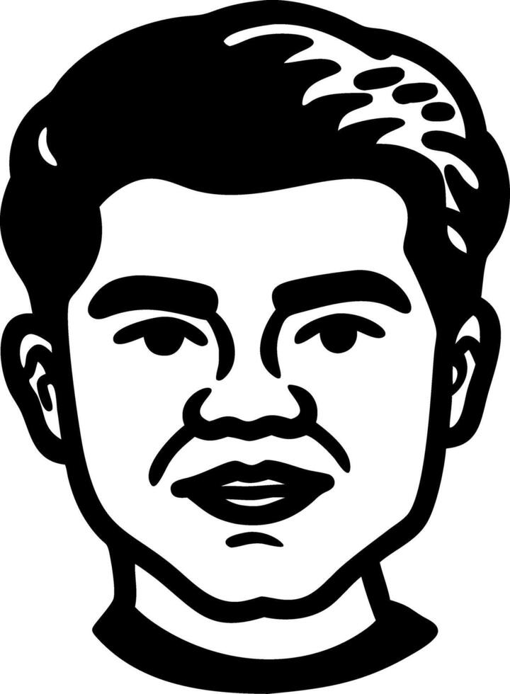 Black and White Portrait of Man for Design and Illustration Projects vector