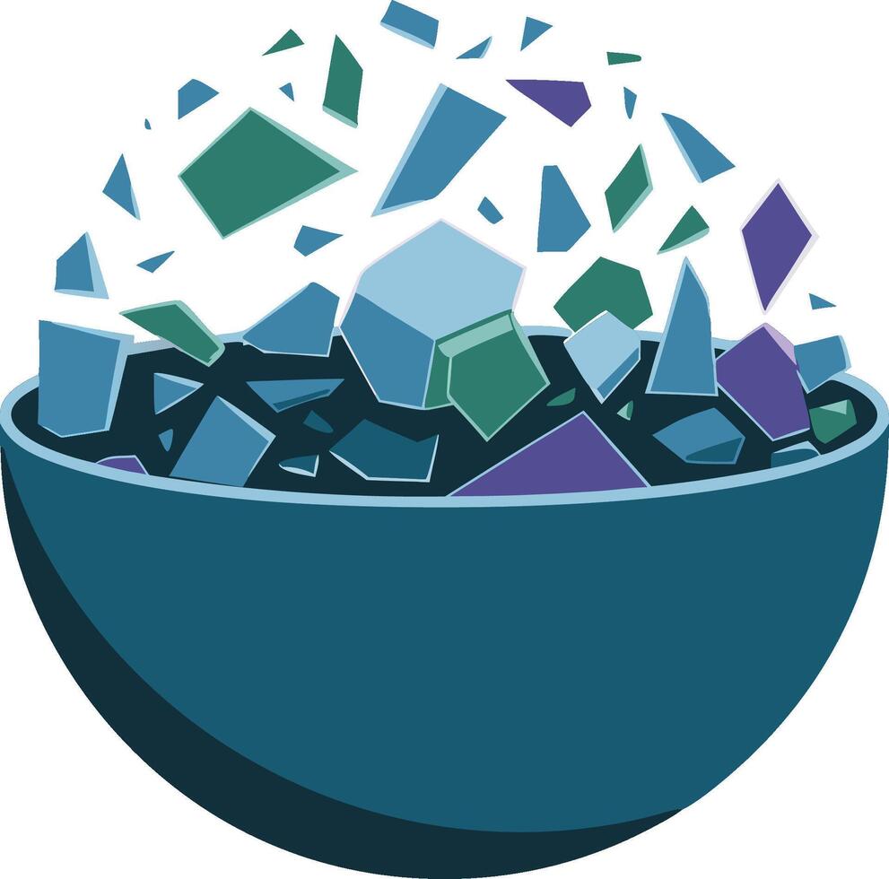 Abstract Geometric Shapes in Blue Bowl Art for Modern Design vector
