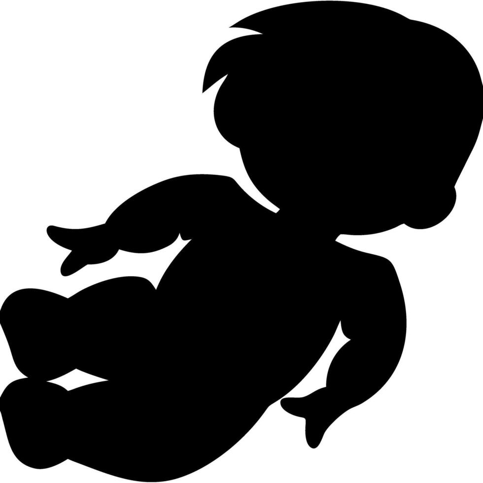 Baby Silhouette Art Suitable for Nursery Decor or Coloring Use vector
